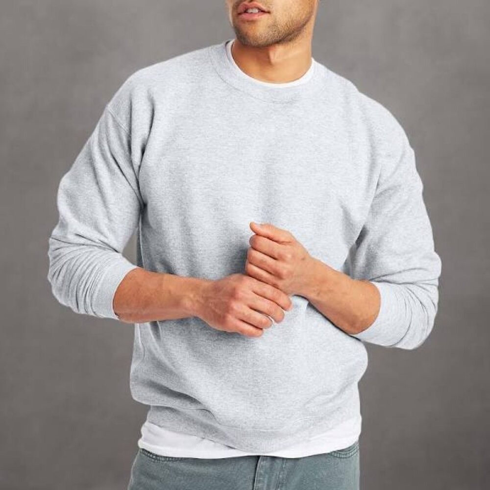 Hanes Men’s XL Crewneck Sweatshirt NWT Gray Classic Pullover Fleece - Picture 2 of 2